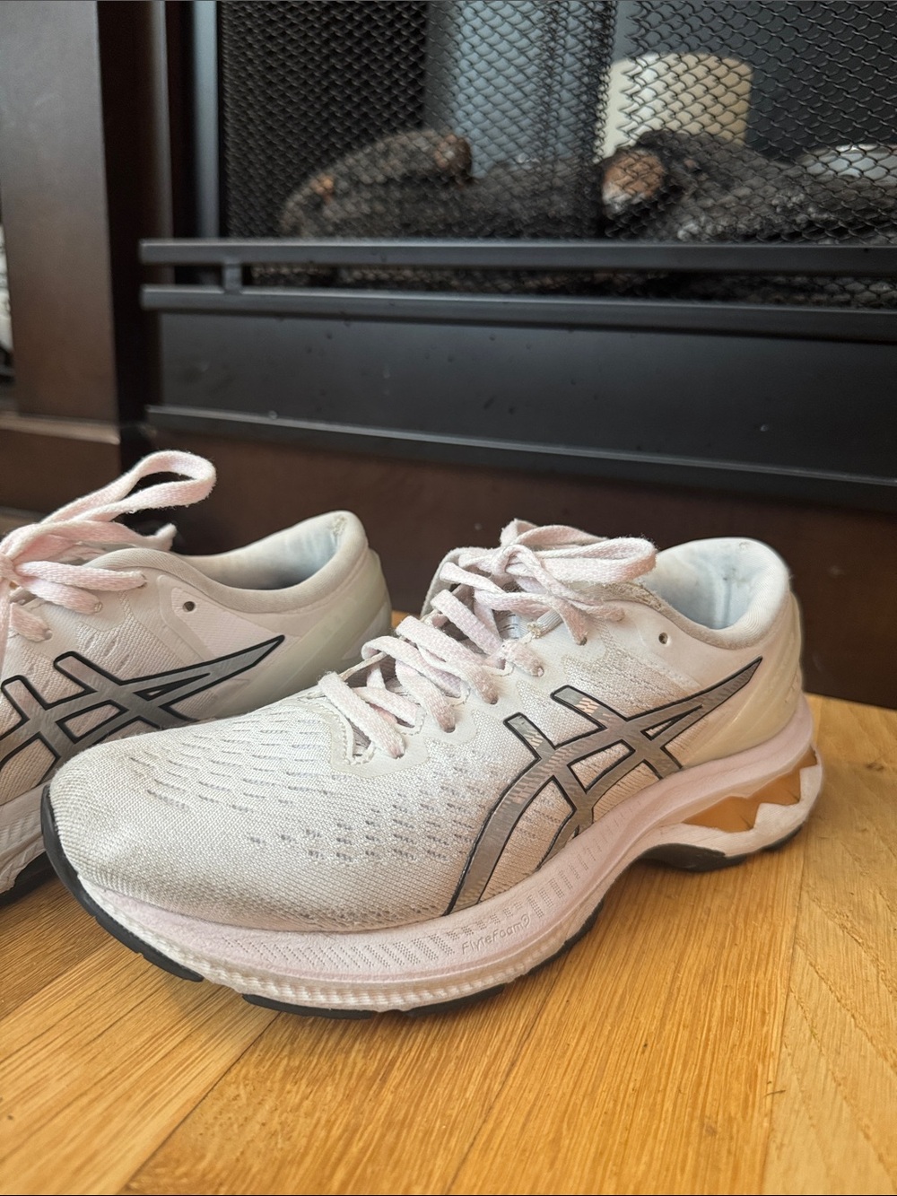 ASICS Women's Running Shoes - Pale Pink and Silver Accents